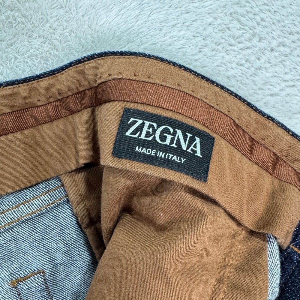 Zegna Recent Roccia Mens 36x25 Short Cashmere Slim Fit Denim Jeans Made in Italy - Picture 7 of 14